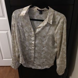 Gold and white button-down